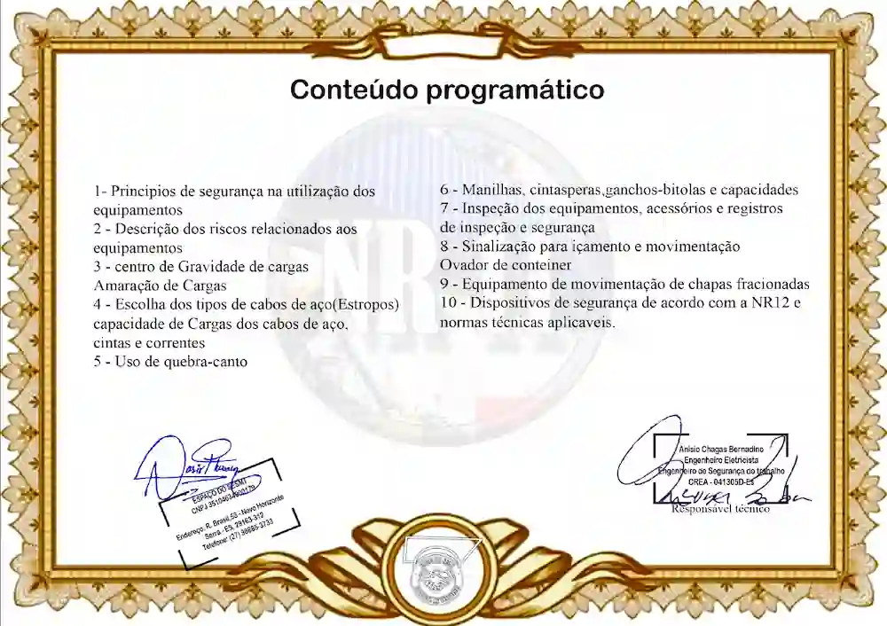 certificado nr11 curso nr11 nr 11 movimentação de cargas curso movimentação de cargas