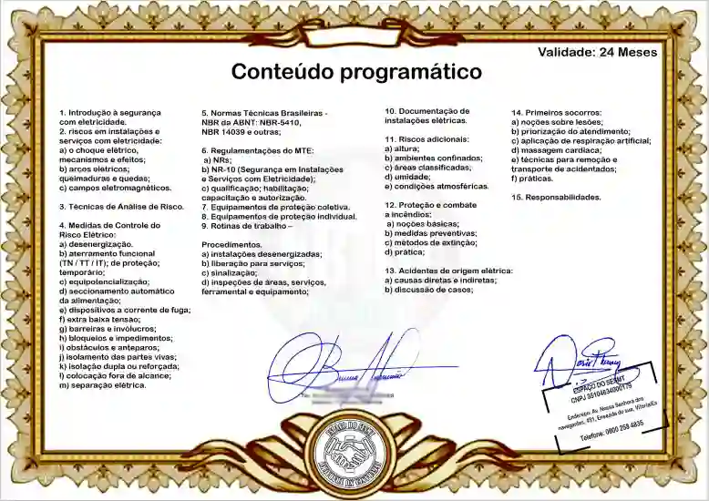 CERTIFICADO NR10 curso nr10 nr10 com certificado curso nr10 reconhecido pelo mec