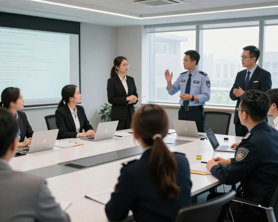 Imagem de profissionais de segurança em treinamento Imagem de profissionais de segurança em treinamento
