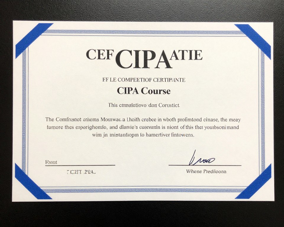 Imagem de um certificado de conclusão de curso de CIPA Imagem de um certificado de conclusão de curso de CIPA