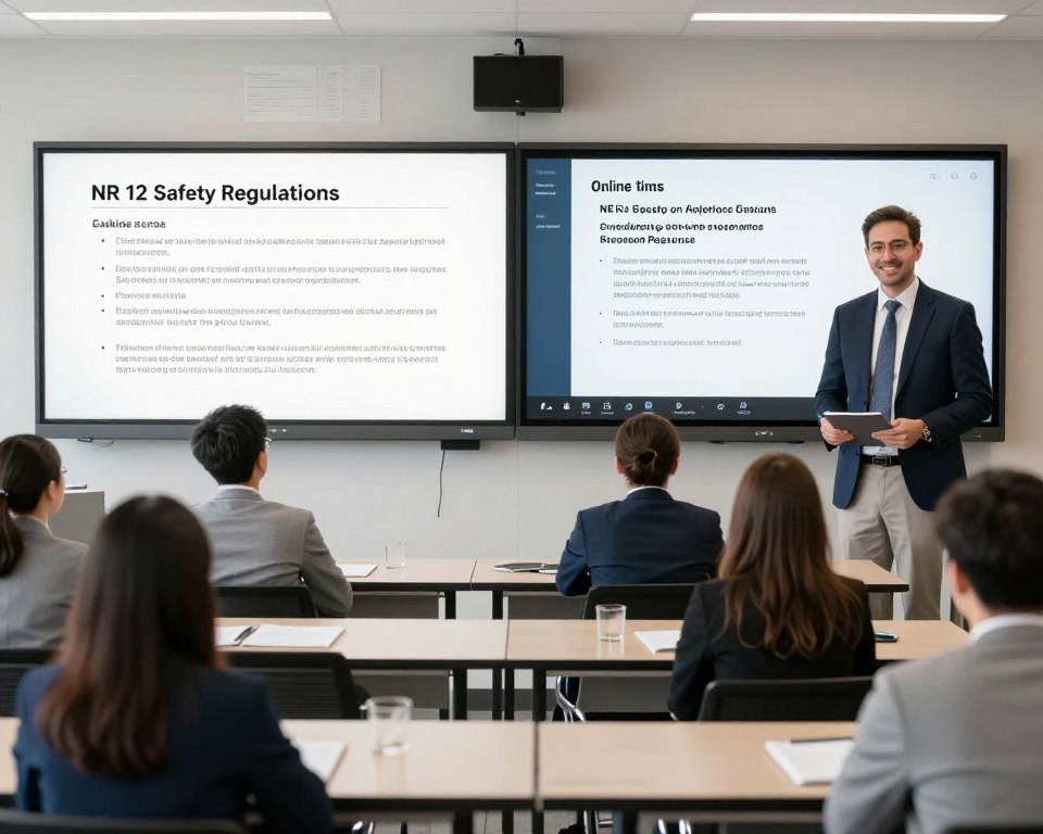 Imagem de um curso NR 12 online vs presencial Imagem de um curso NR 12 online vs presencial