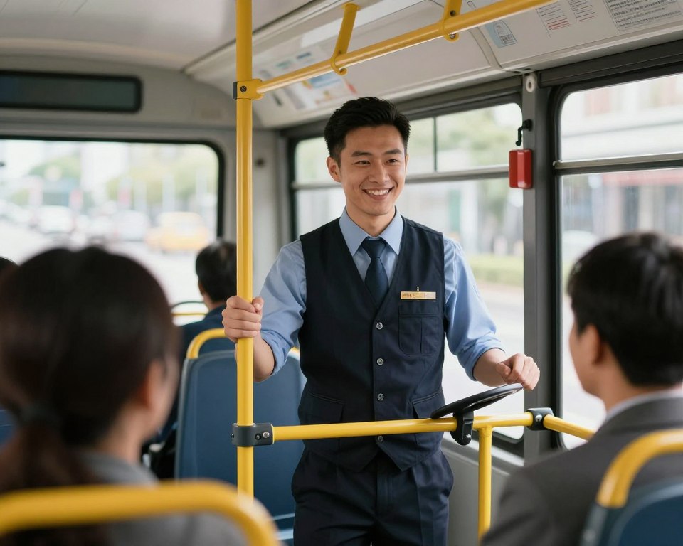 Imagem de um motorista de transporte coletivo de passageiros Imagem de um motorista de transporte coletivo de passageiros
