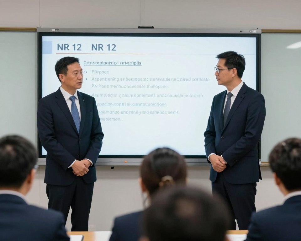 Imagem de um profissional realizando um curso de NR 12 para máquinas automotrizes Imagem de um profissional realizando um curso de NR 12 para máquinas automotrizes