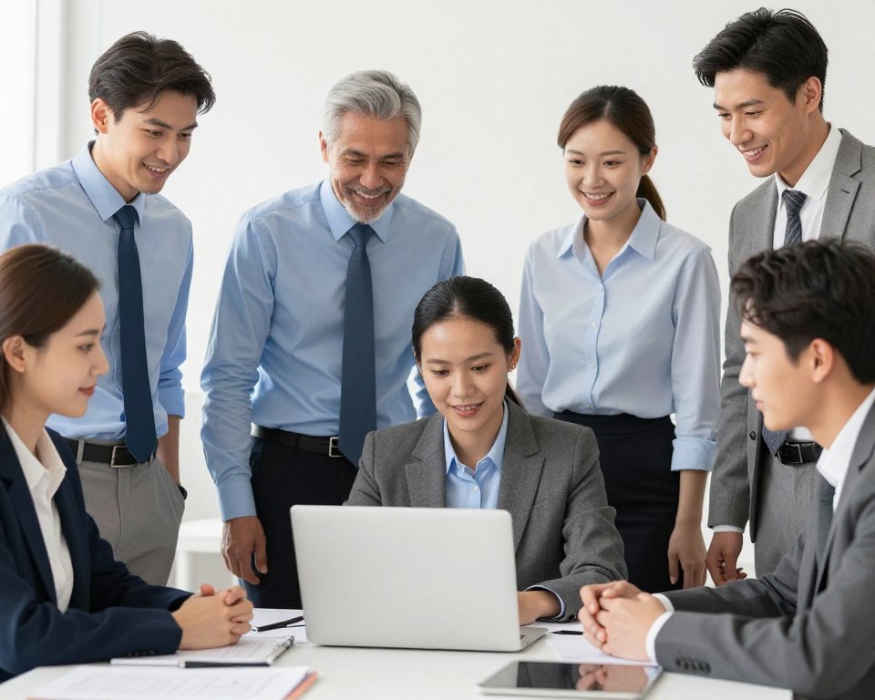 Imagem de uma equipe de suporte amigável Imagem de uma equipe de suporte amigável