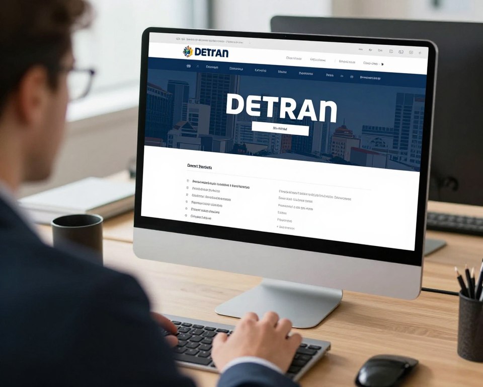 Imagem de uma pessoa acessando o site do Detran Imagem de uma pessoa acessando o site do Detran