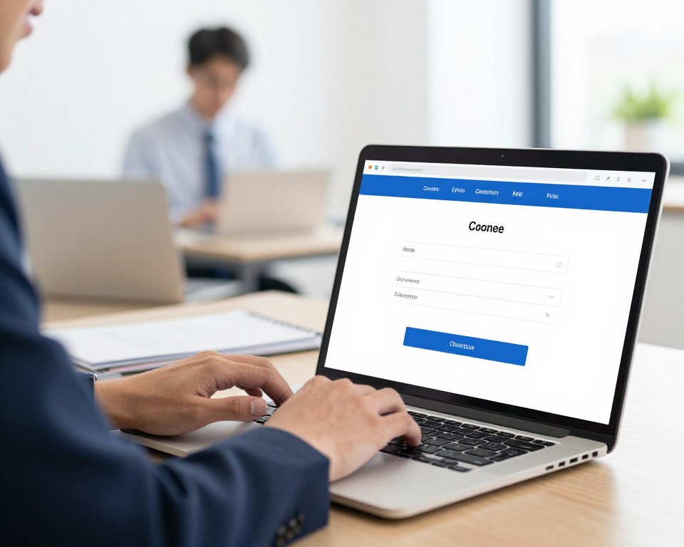 Imagem de uma pessoa se inscrevendo em um curso online Imagem de uma pessoa se inscrevendo em um curso online