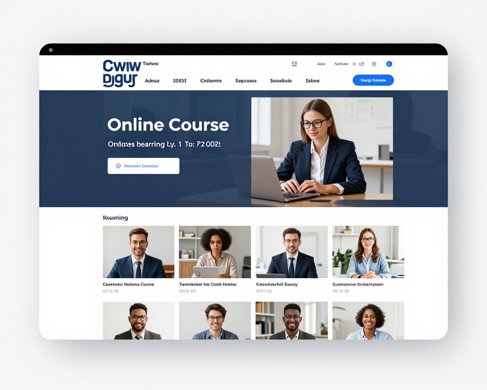 Imagem de uma plataforma de curso online Imagem de uma plataforma de curso online