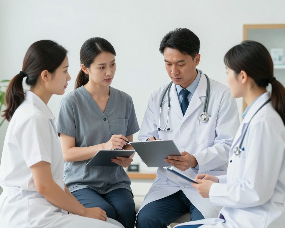 Imagem de profissionais da saúde em um ambiente de trabalho seguro Imagem de profissionais da saúde em um ambiente de trabalho seguro