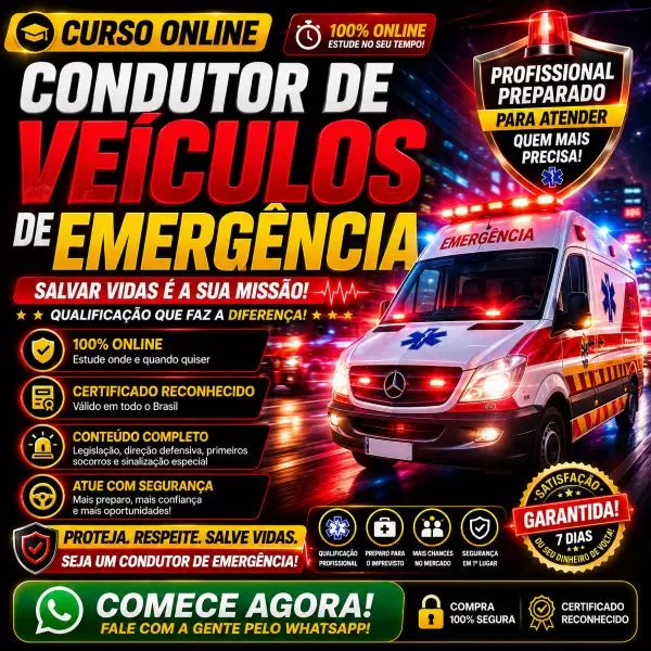 Curso Condutor de Veículos de Emergência - R$ 180,00