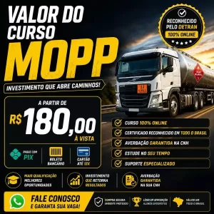Qual o valor do curso mop