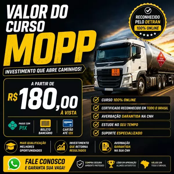 Qual o valor do curso mop