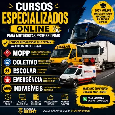 Cursos para Motoristas - Espaço do SESMT - R$ 180,00